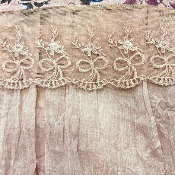 VASNA Lace Shift Dress Sm Boho Lagenlook Layered Flowy Mesh Pink Blue Floral - Picture 16 of 17